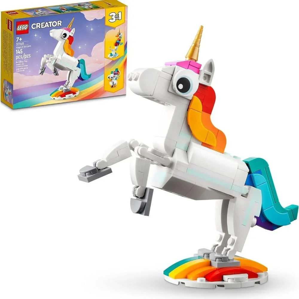 LEGO Creator 3 n1 Magical Unicorn Seahorse Peacock Rainbow 31140 Easter Basket G